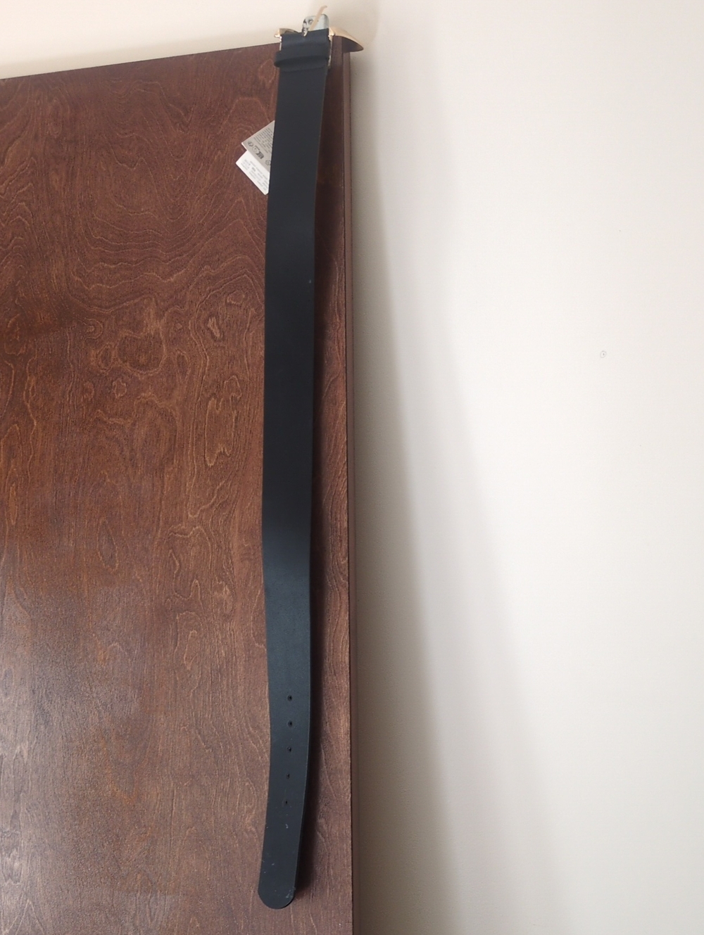 Zara Black Leather Waist Belt with Logo Patch